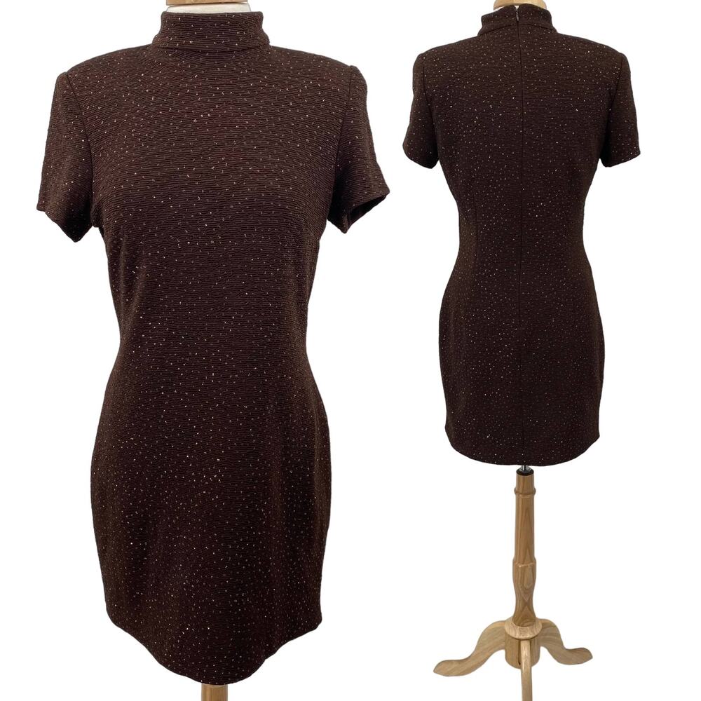 Vintage Brown Speckled Mini Dress
